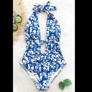 Halter one-piece swimsuit